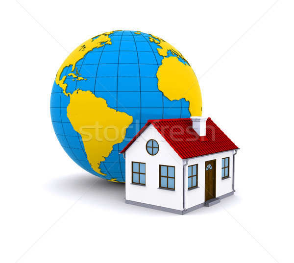 Worldwide Properties. 3d rendering on white background Stock photo © cherezoff