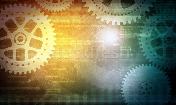 Abstract background with cog wheels Stock photo © cherezoff
