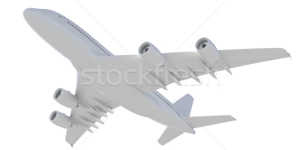 Fehér repülőgép fenék kilátás izolált render Stock fotó © cherezoff