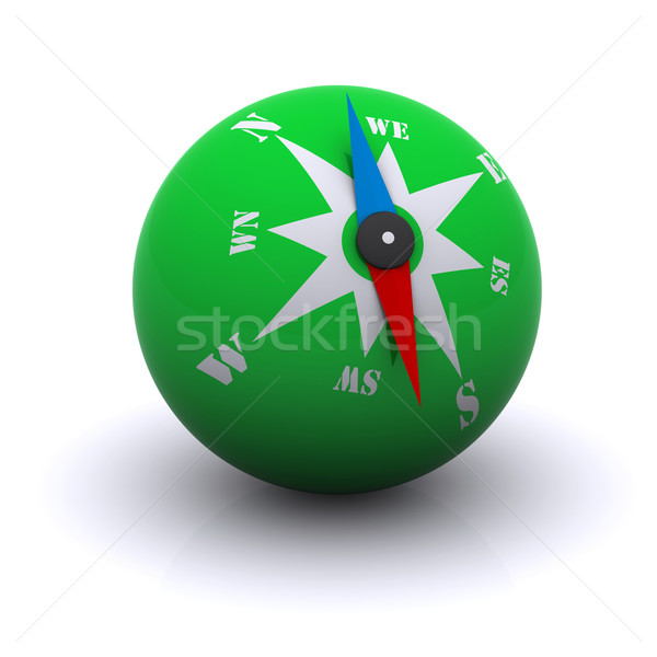 stylized green compass ball Stock photo © cherezoff