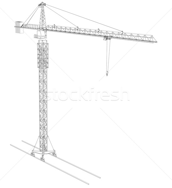 Wire-frame tower crane Stock photo © cherezoff