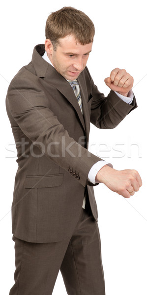 Businessman as succesful fighter Stock photo © cherezoff