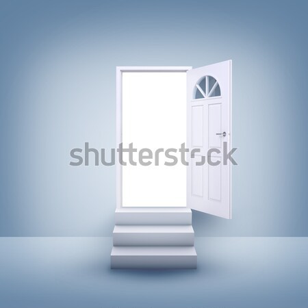 Glass cube on grey Stock photo © cherezoff