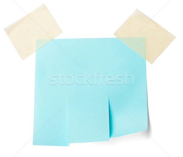 [[stock_photo]]: Bleu · papier · larme · isolé · blanche