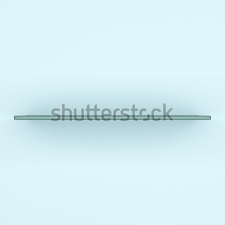 Stock fotó: üveg · polc · 3D · renderelt · kép · sablon · iroda