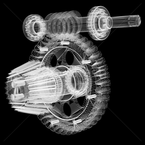 Wire frame gears Stock photo © cherezoff