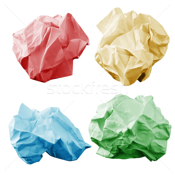 Colorful crumpled paper wads Stock photo © cherezoff