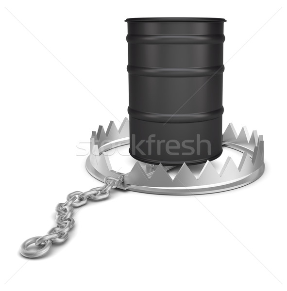 Öl Barrel tragen Trap isoliert weiß Stock foto © cherezoff