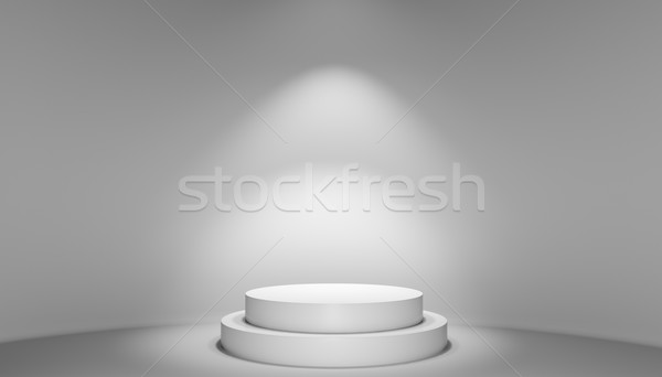 Spotlight illuminate podium with steps Stock photo © cherezoff