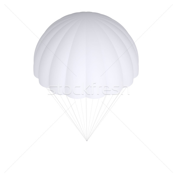 Biały spadochron odizolowany oddać niebo podróży Zdjęcia stock © cherezoff