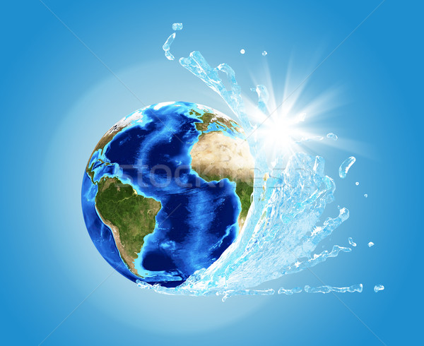Earth model with ocean wave Stock photo © cherezoff