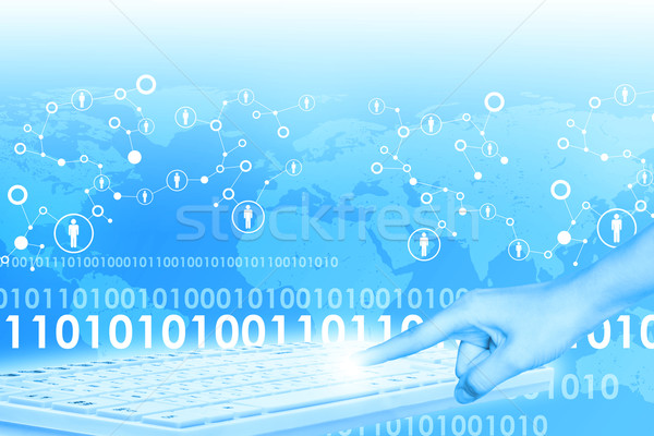 Humans hand pressing on keyboard Stock photo © cherezoff