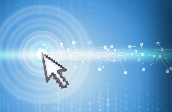 Cursor clicking on virtual screen with numbers Stock photo © cherezoff