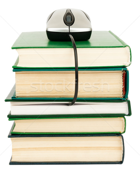 Stack of books and computer mouse Stock photo © cherezoff