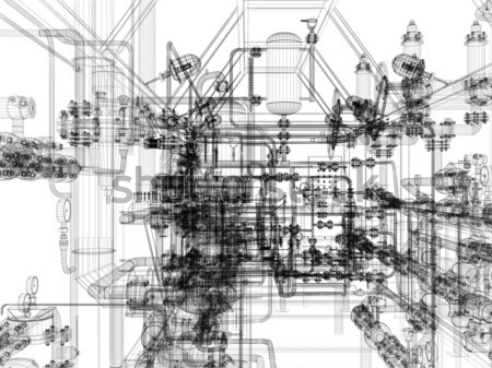 Ipari felszerlés drótváz fehér eps 10 Stock fotó © cherezoff