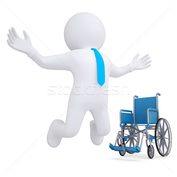 Zdjęcia stock: 3D · biały · człowiek · wózek · odizolowany · oddać · biały