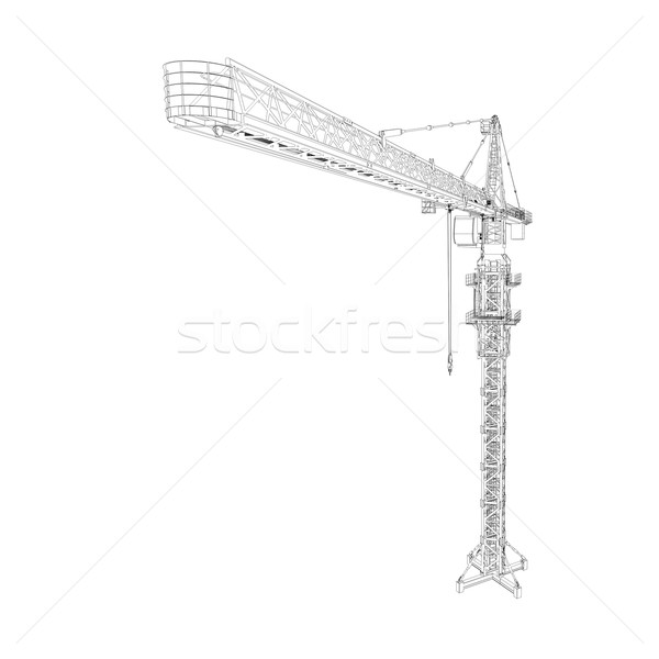 Wire frame tower crane Stock photo © cherezoff