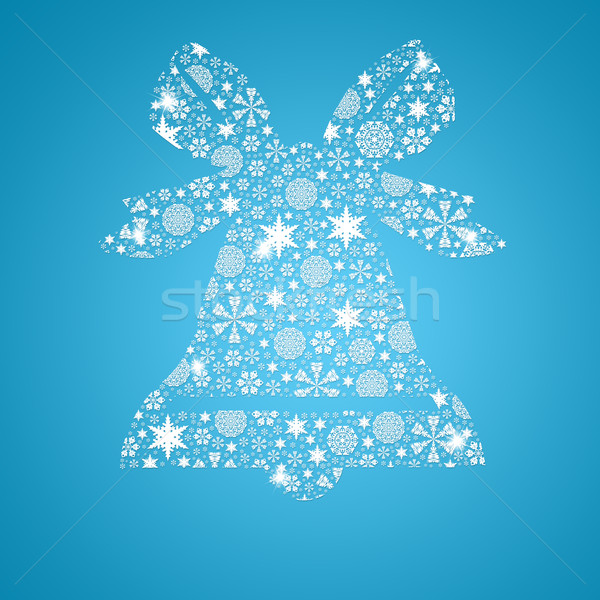 Silhouette bell filled with snowflakes Stock photo © cherezoff