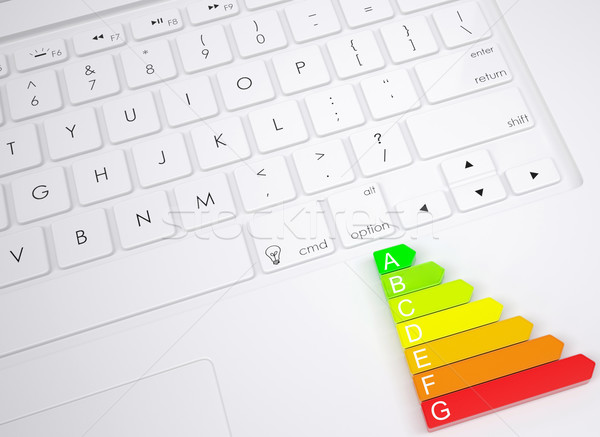 Símbolo eficiência energética teclado projeto bar Foto stock © cherezoff