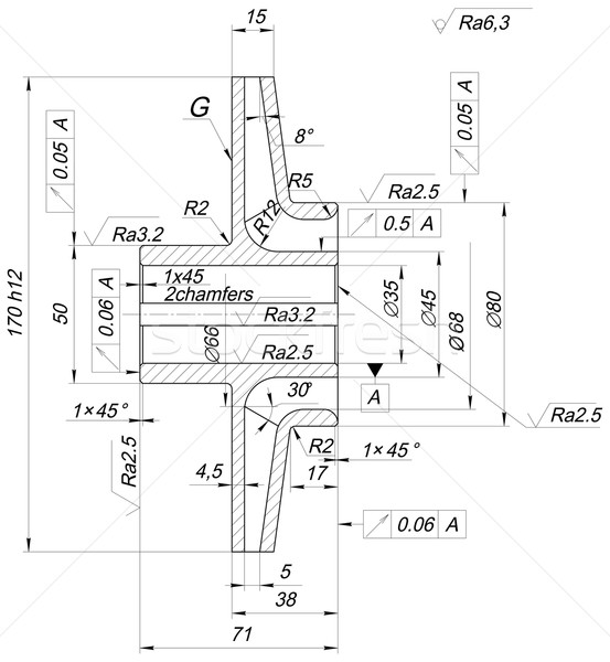 Expanded sketch of engineering wheel Stock photo © cherezoff