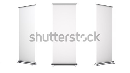 Roll up banners with paper canvas texture Stock photo © cherezoff