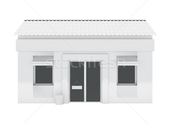 [[stock_photo]]: Magasin · bâtiment · isolé · blanche · 3D