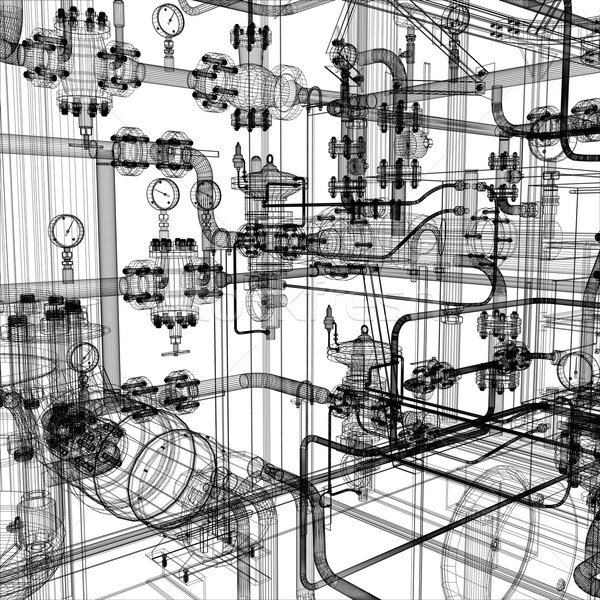 Ipari felszerlés drótváz fehér eps 10 Stock fotó © cherezoff