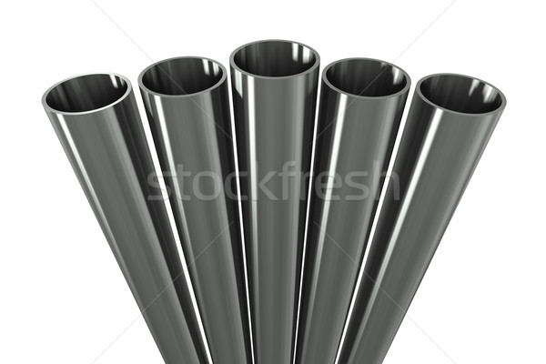 Group metal pipe on a white background Stock photo © cherezoff