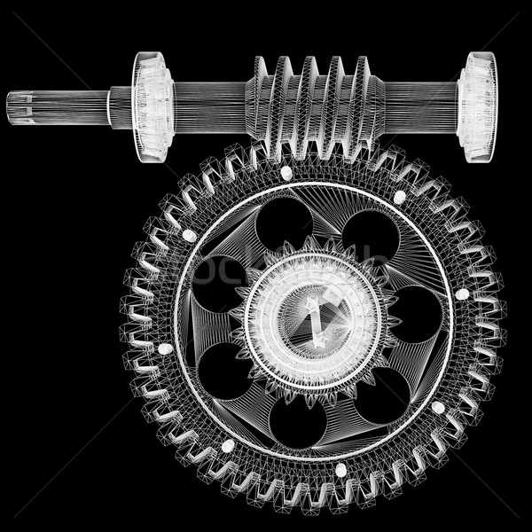 Wire frame gears Stock photo © cherezoff