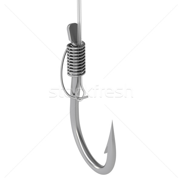 Stock photo: Metal fishing hook and line