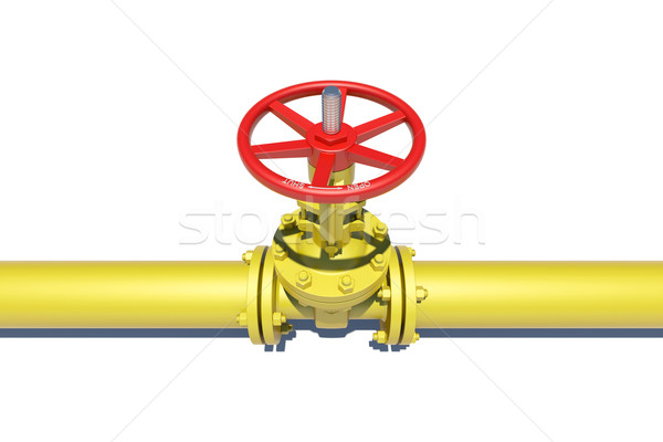 Highly detailed three-dimensional model valves and pipes Stock photo © cherezoff
