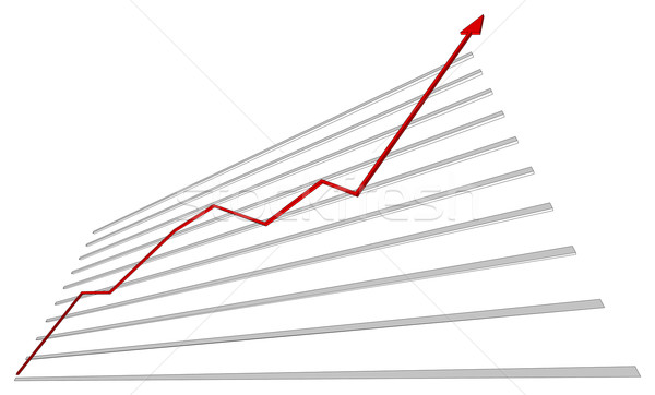 Graph with red arrow up. Vector illustration Stock photo © cherezoff