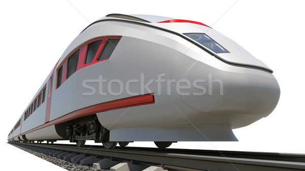 長 火車 白 底部 視圖 商業照片 © cherezoff