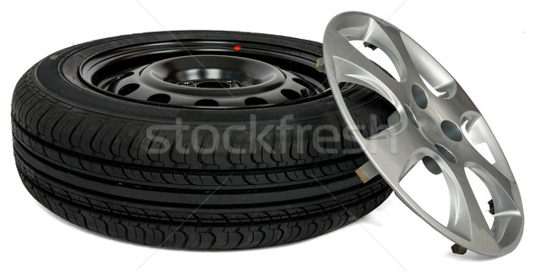 Carro pneu roda boné branco acelerar Foto stock © cherezoff
