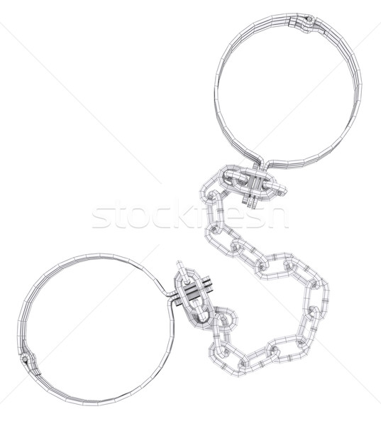 Wire-frame white shackles Stock photo © cherezoff