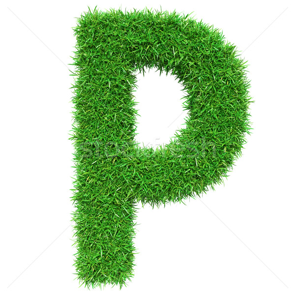 Stock photo: Green Grass Letter P