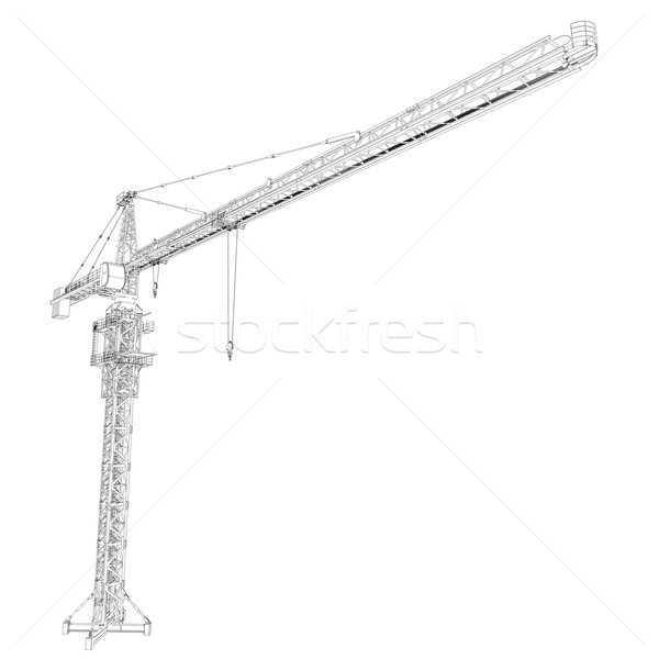 Wire frame tower crane Stock photo © cherezoff