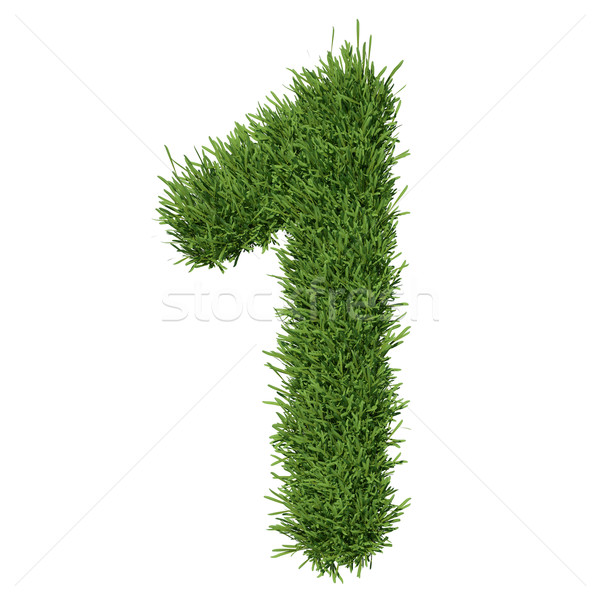 арабский цифра трава изолированный оказывать белый Сток-фото © cherezoff