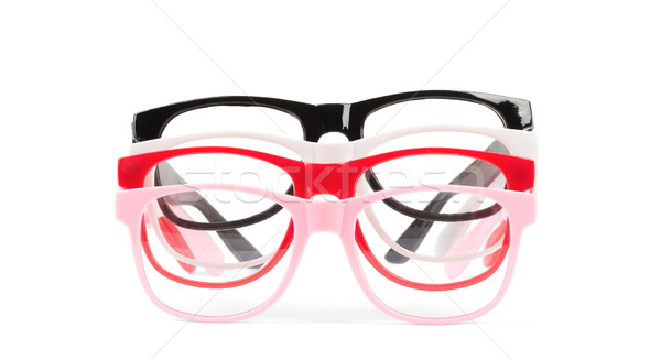 Establecer aislado blanco gafas plástico Foto stock © cherezoff