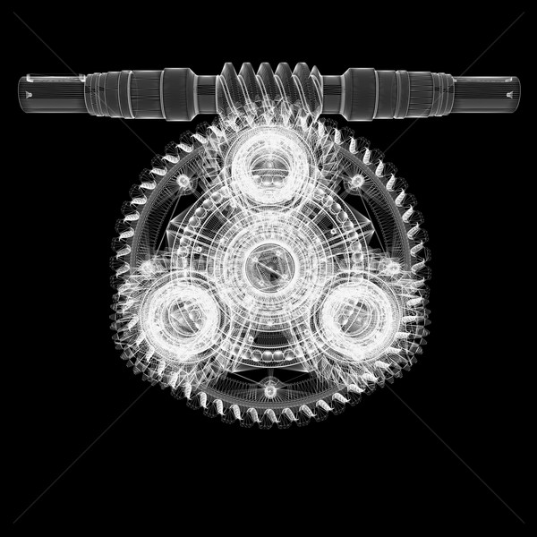Wire frame gears Stock photo © cherezoff