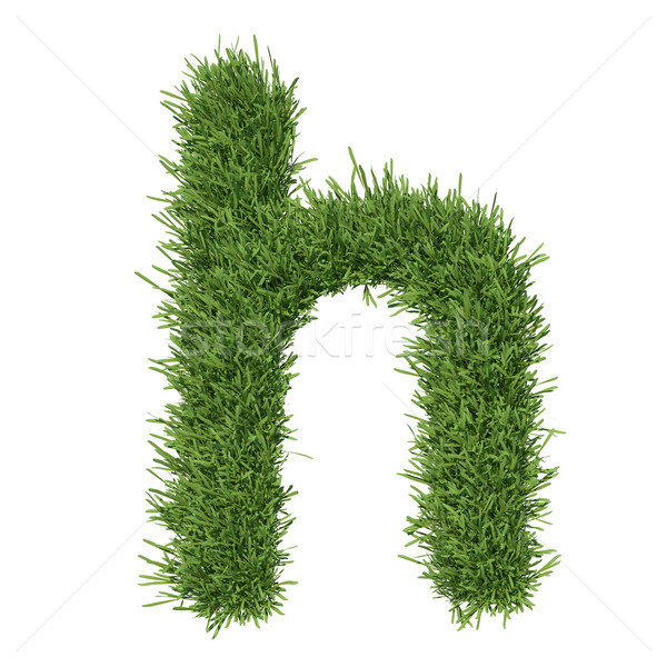 [[stock_photo]]: Lettre · alphabet · herbe · isolé · blanche