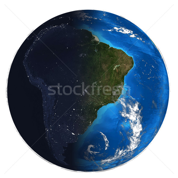 Stock photo: Photorealistic Earth. Day and night