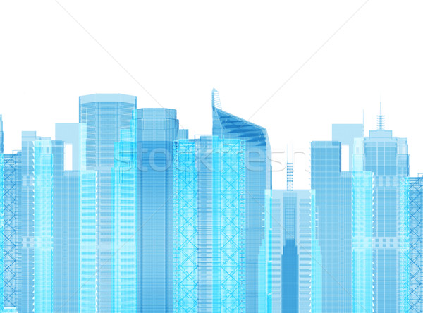 Design of 3d model city Stock photo © cherezoff
