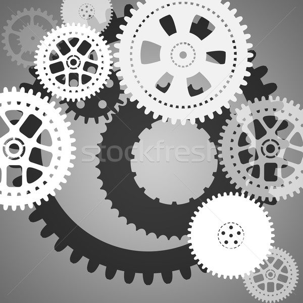 Cog roues gris différent engins [[stock_photo]] © cherezoff