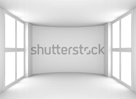 Foto stock: Vacío · limpio · blanco · habitación · Windows · 3d