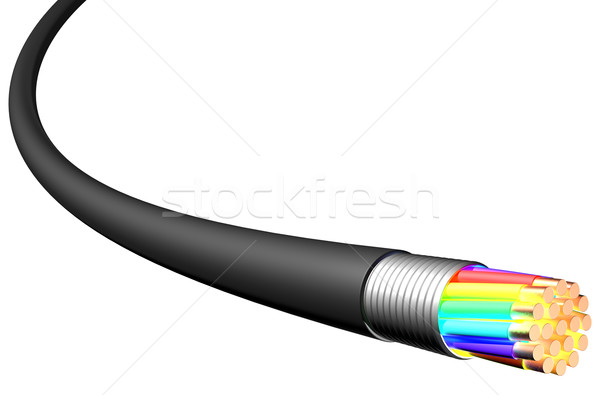 Electrical cable on white background. Close-up Stock photo © cherezoff
