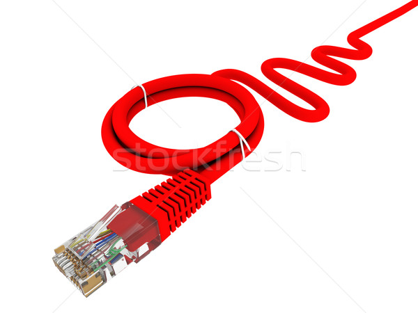Netwerk kabel vorm reddingsboei geïsoleerd geven Stockfoto © cherezoff