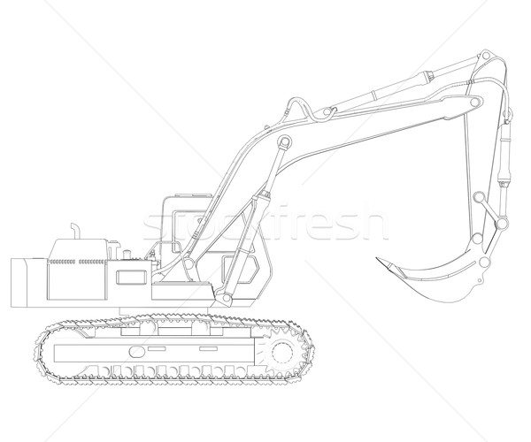 Excavator. Wire frame Stock photo © cherezoff