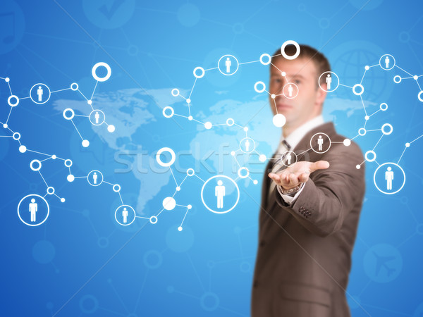 World map with contacts Stock photo © cherezoff
