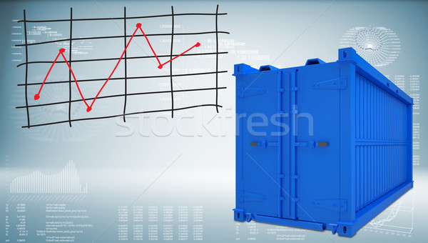 Shipping container with graph of price changes Stock photo © cherezoff